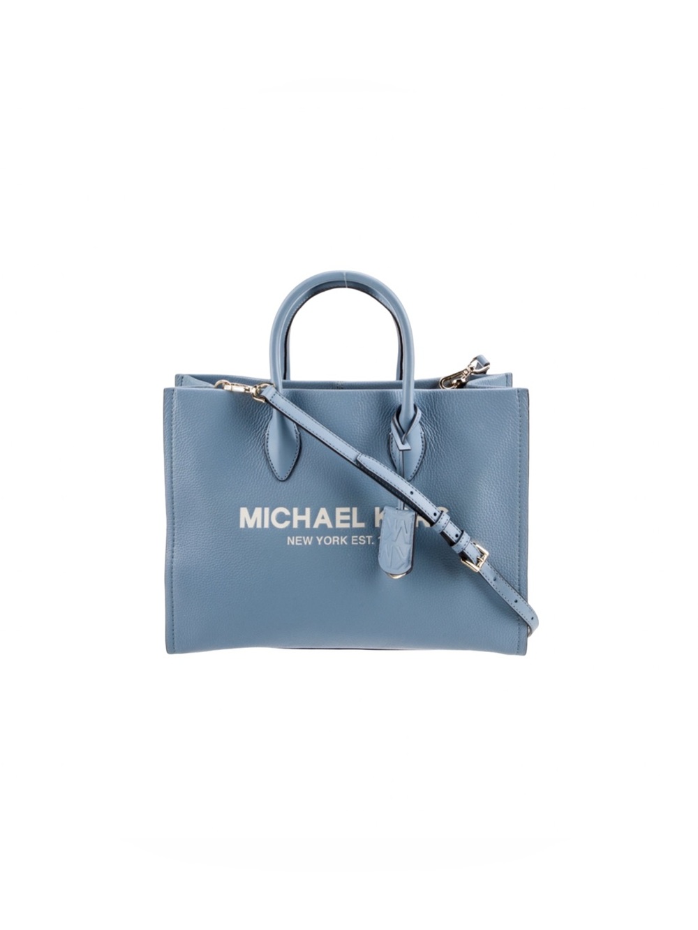 Michael Kors Pale Blue Leather Mirella Medium Satchel Shoulder Bag